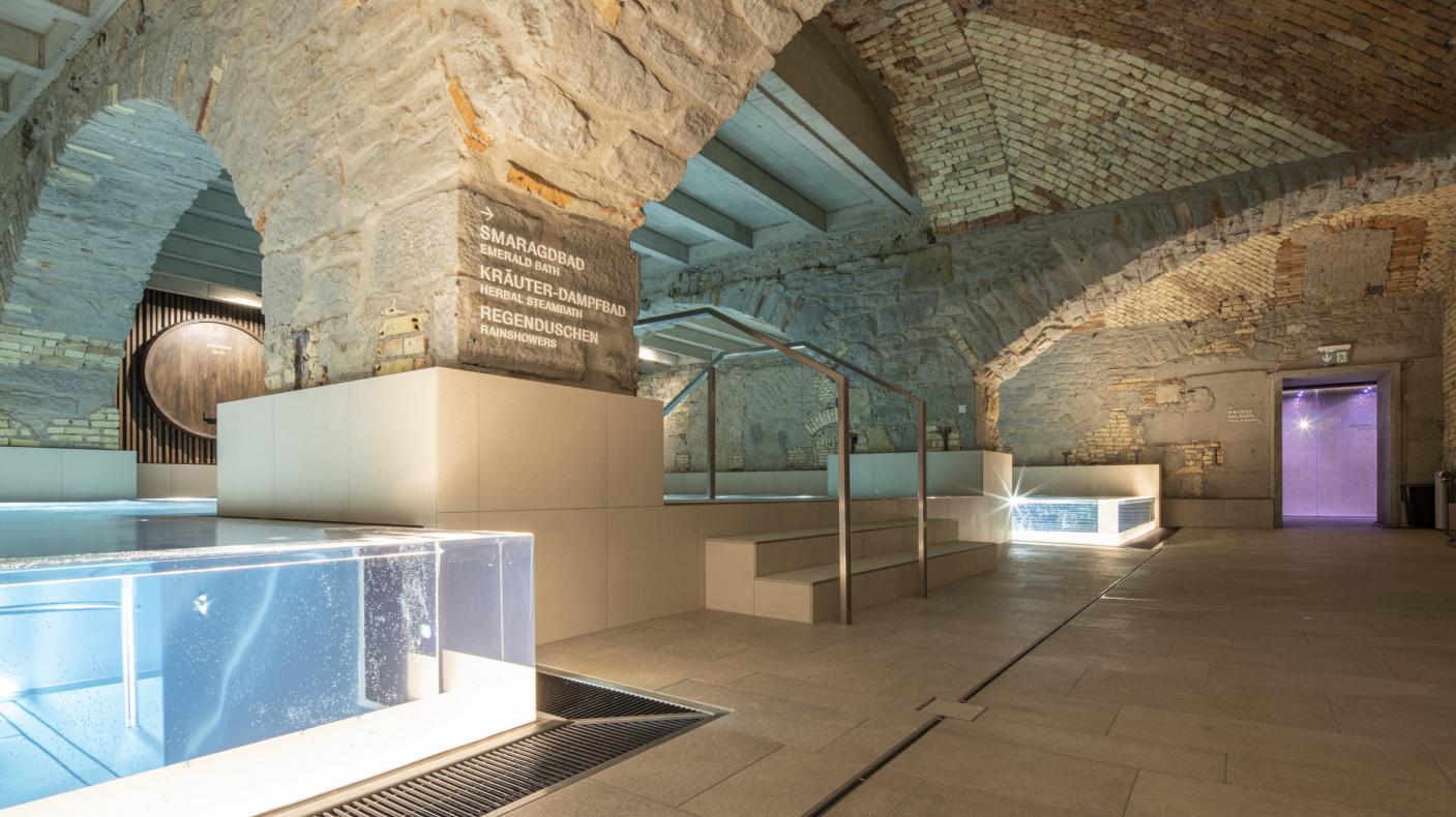 Thermalbadbereich im Hürlimannbad & Spa Zürich